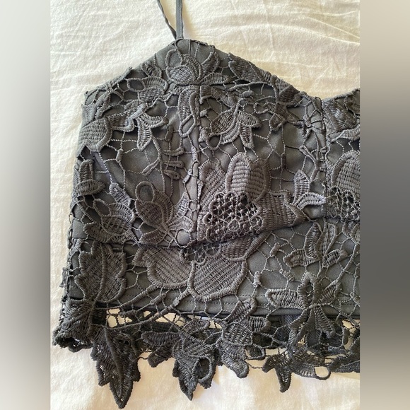 Design Lab Lord & Taylor Tops - Design lab black lace drop top. Size small